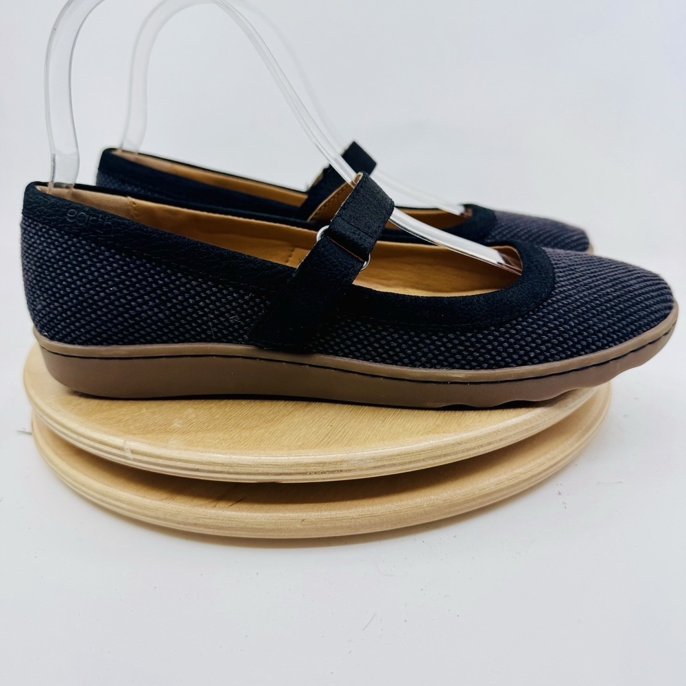 Earth Loral Mary Jane Flats Womens 7 Black Textile Leather Comfort Shoes - Picture 4 of 9